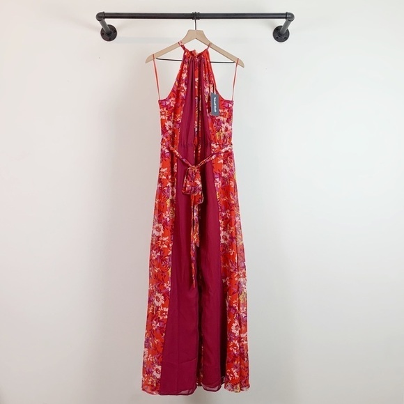 NWT ModCloth Illuminated Elegance Floral Halter Maxi Dress - Picture 3 of 7